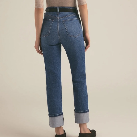 NWT FAVORITE DAUGHTER Valentina Cuffed Super High Rise Straight Jean - Size 24 - Picture 4 of 9